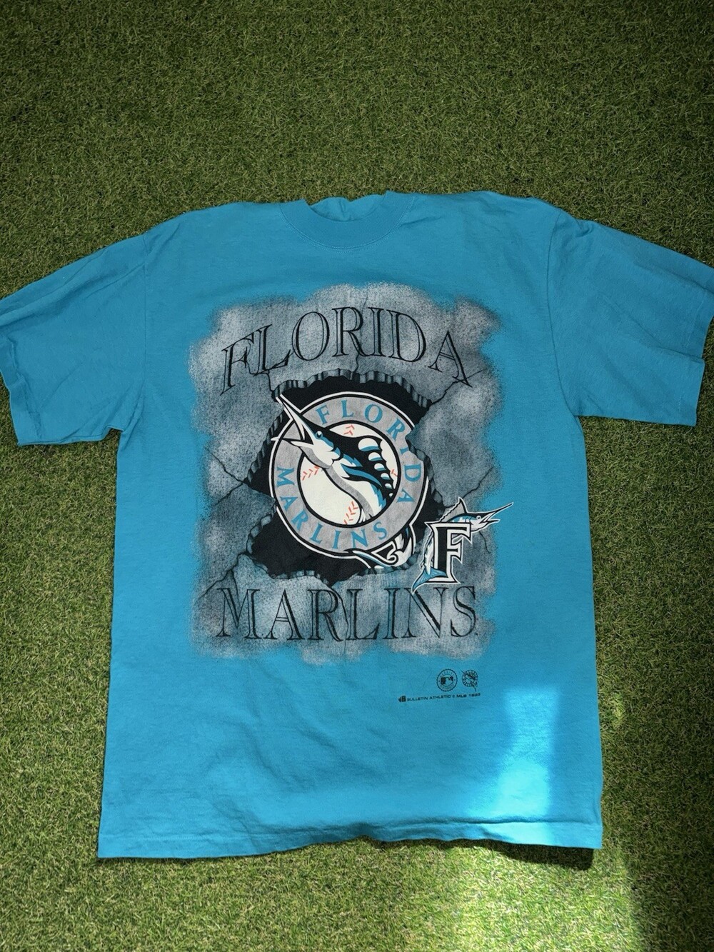 Vintage Florida Marlins 1993 T Shirt Size L Bulletin MLB